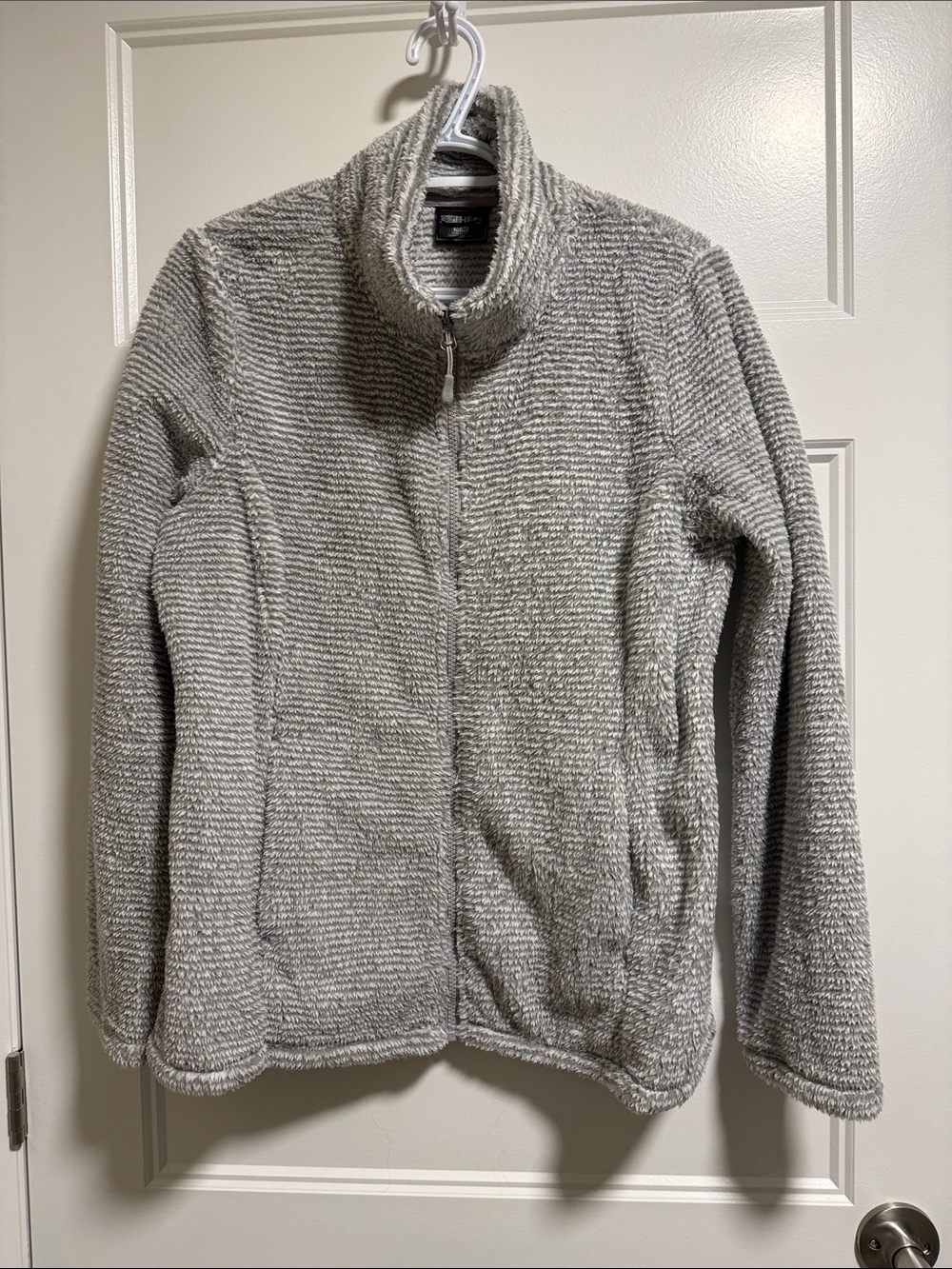 32 Degrees Women's Plush Full-Zip Sweater Jacket in Light Gray
